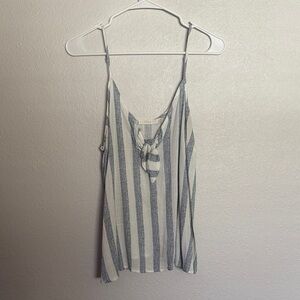 Lush Blue and White Striped Tank Top
